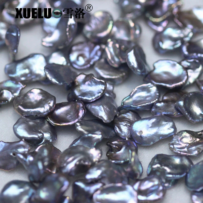 10-12mm AAA Quality Grey Color Keshi Baroque Genuine Natural Cultured Freshwater Pearl Strings (XL190011)