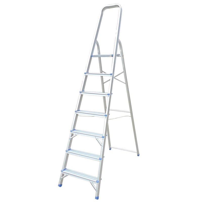 4 Step En 131 Compliant Stainless Steel a Shaped Household Ladder