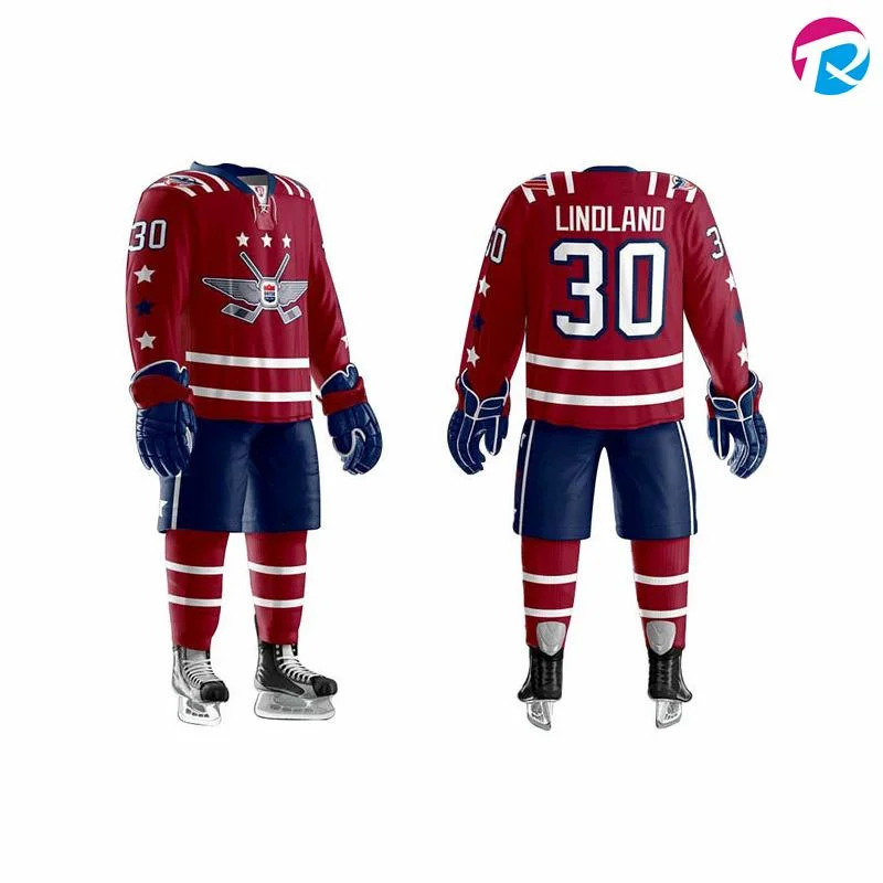 Sportswear Hockey Jersey ropa de Moda Equipo ropa Deportes uniforme poliéster Camiseta de hockey sobre hielo