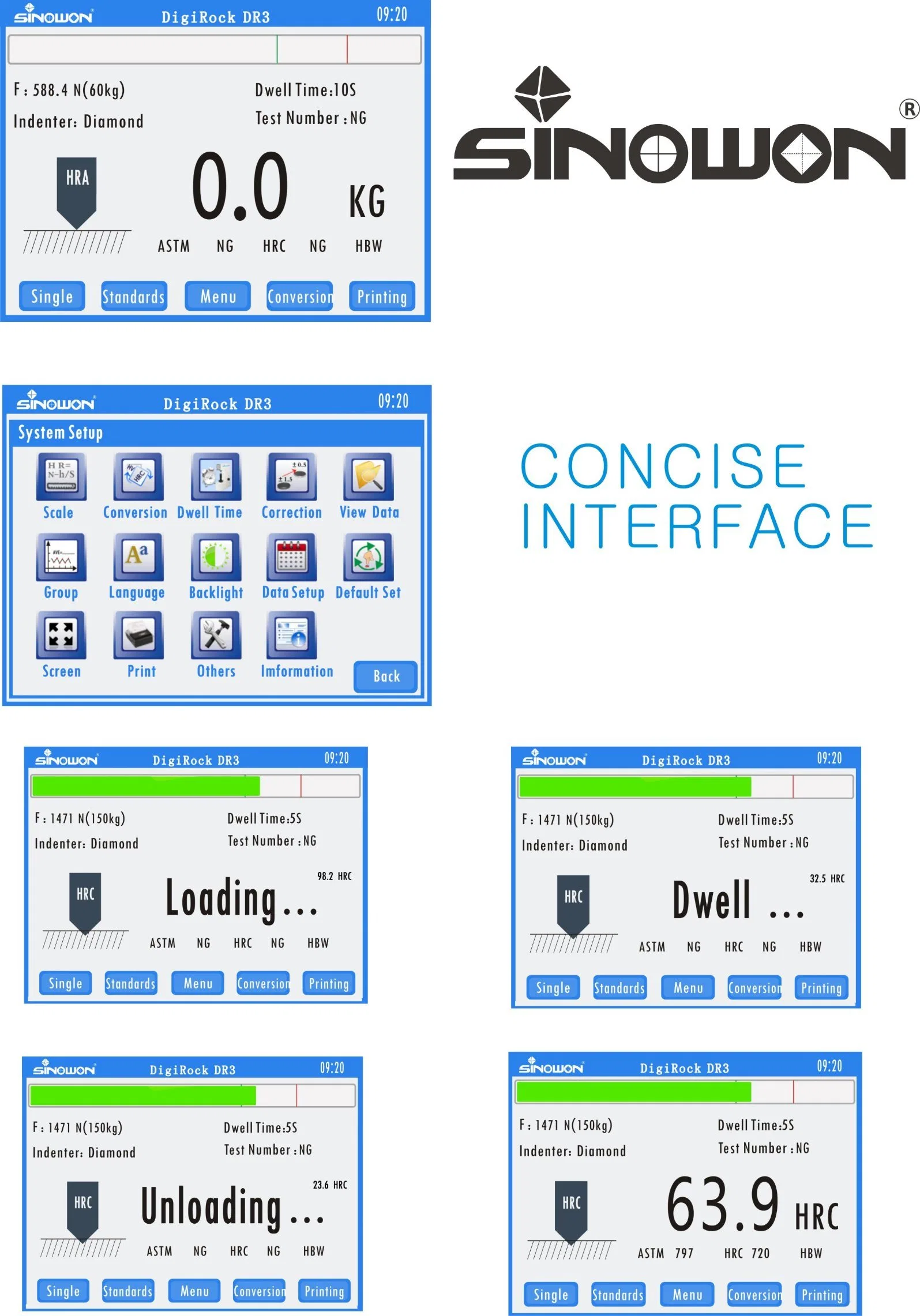 Digital Rockwell Hardness Tester with Color Touch Screen