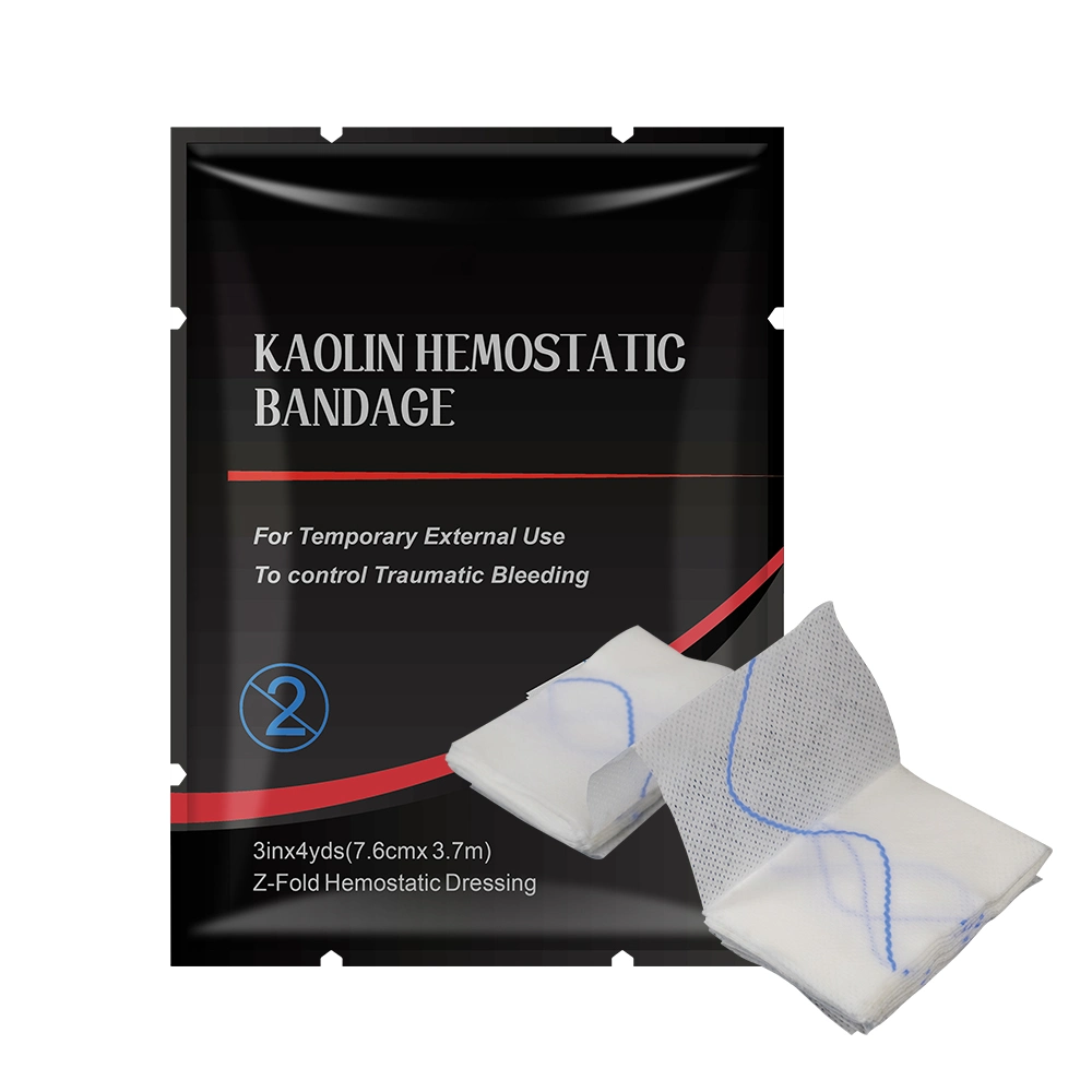 Chinese Manufacture Medical Kaolin Hemostatic Gauze Cotton Gauze for Emergency Hemostatic Wound Care