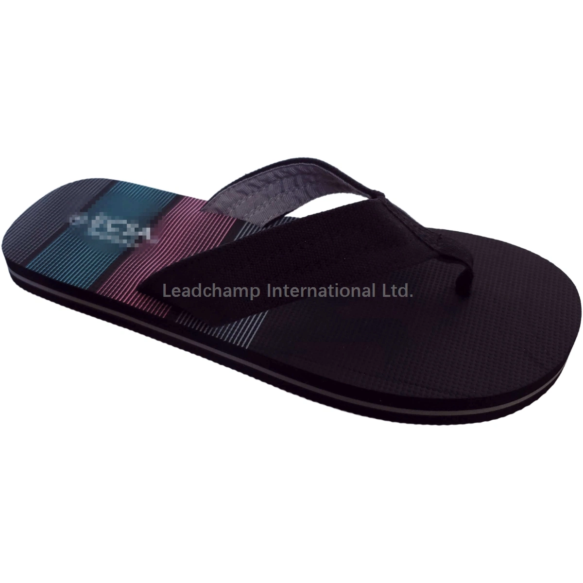 Mode Herren Textil Obermaterial Flip Flops bunt bedruckte EVA Außensohle Strandschuh