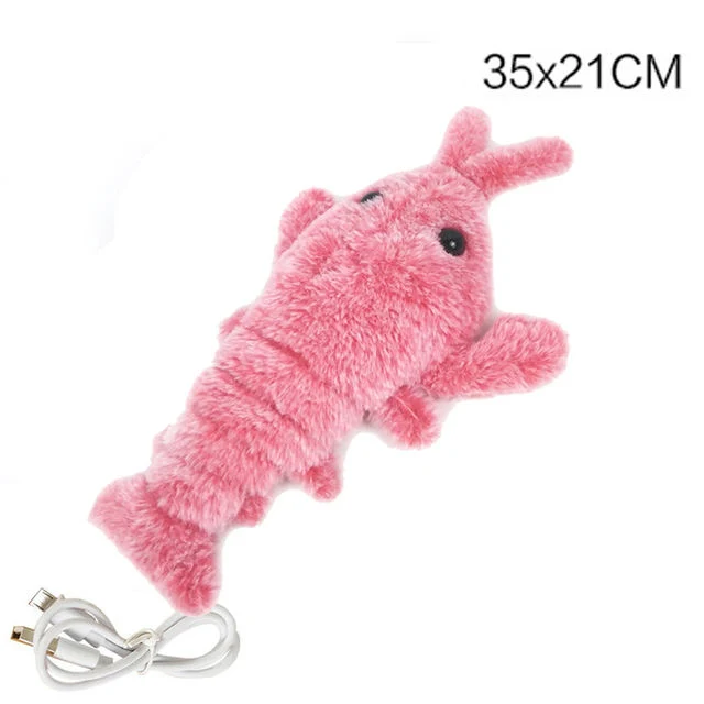 Electric Moving Plush Catnip Lobster Prawn Kitten Toys Interactive Exercise Pet Toys for Indoors