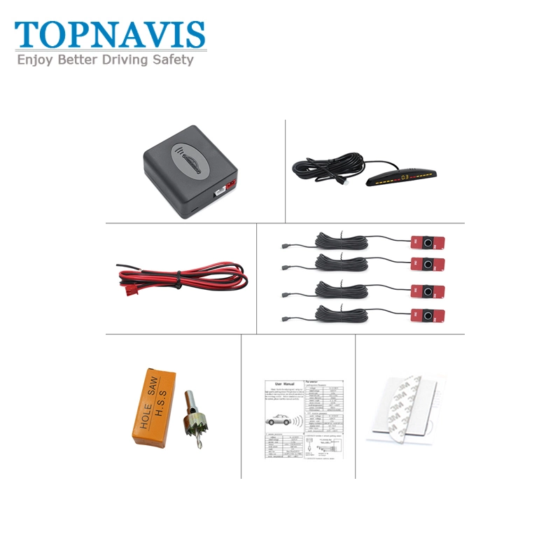 Sensores de marcha-atrás/estacionamento em 4 x 16,5 mm Visor LED