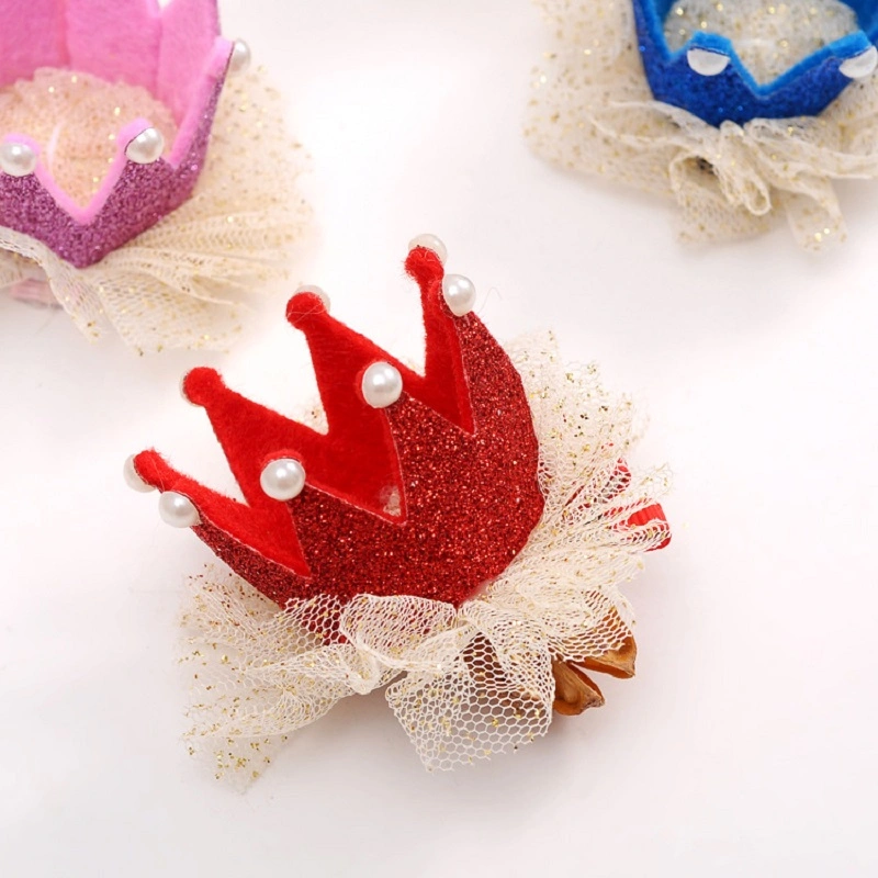 Baby Girls Lovely Lace Crown Clip Beautiful Hair Accessories for Girls Kids Toddlers Esg14252