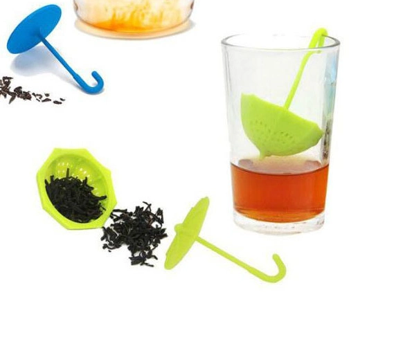 Silica Gel Umbrella for Sunny and Rainy Day Tea Filter Cute Tea Infuser Tea Strainer Tea Maker Esg12057