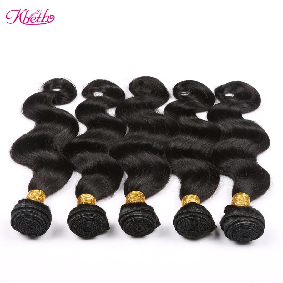 Kbeth extension de cheveux humains pour femmes noires cadeau 2021 100% Real Remy Human Hair 16 pouces longueur corps vague Bundle Avec fermeture en dentelle 4*4 HD Remy Mink Weaving