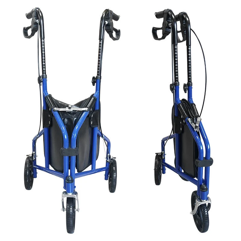 3 roues en aluminium léger pliage de la mobilité de l'aide de marche Rollator Walker avec un sac de shopping