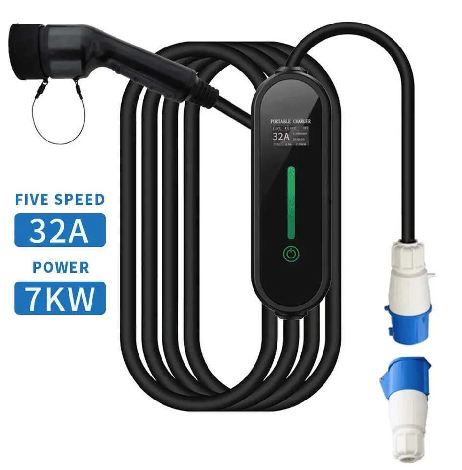 AC European Standard Type 2 EV Charger Electric Vehicle Charger Portable 16A 3.5kw 7kw EV Charging Station Mobile Power