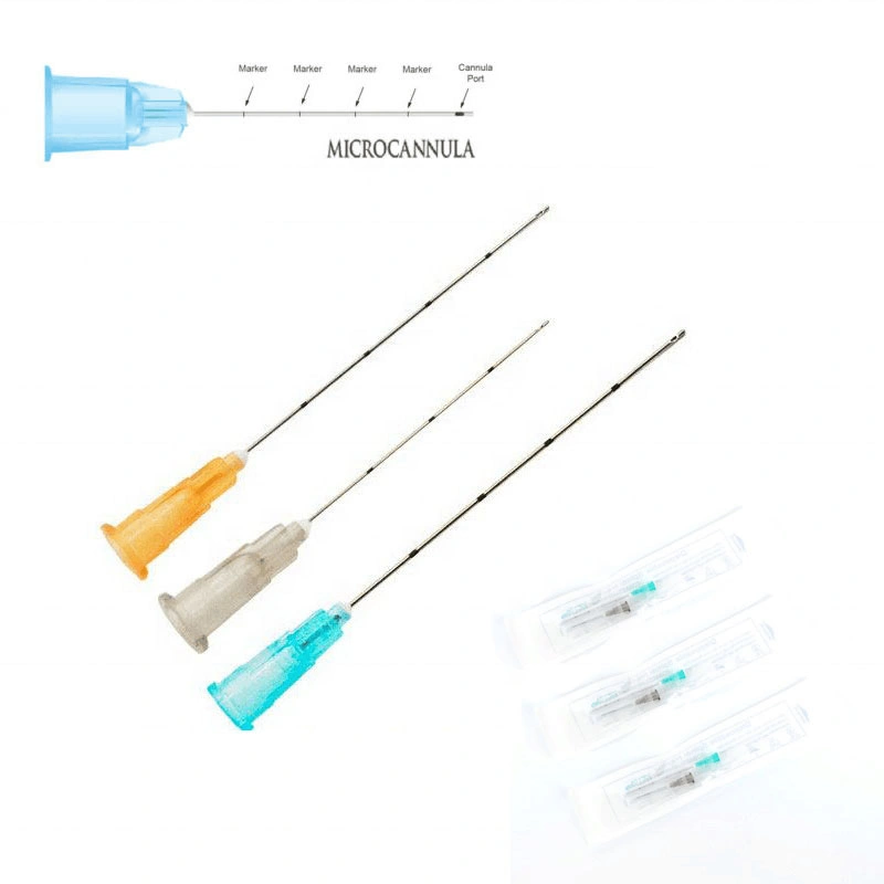 Micro hipodérmica desechable Mesoterapia 18g 22g Aguja 25G 4mm 6mm Medical Canula punzonado de aguja de inyección de belleza