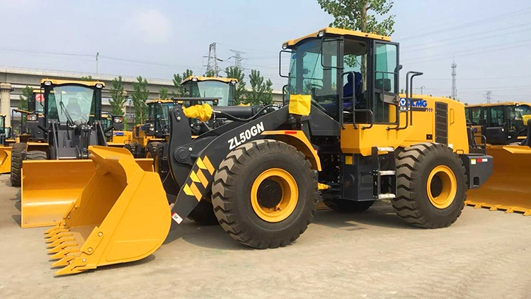 XCMG 5t Zl50gn Equipment Construction Wheel Loader with A/C, Joystick and Rock Bucket