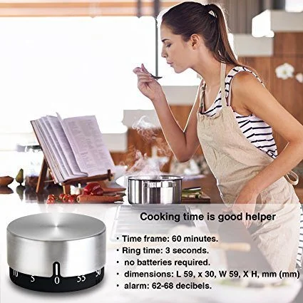 Stainless Steel with Alarm Sound Cooking Countdown Dial Timer Bl10543