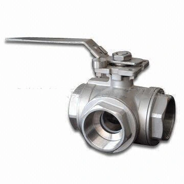 Stainless Steel Pneumatic Flange Tee/Three Way Internal Thread Ball Valve