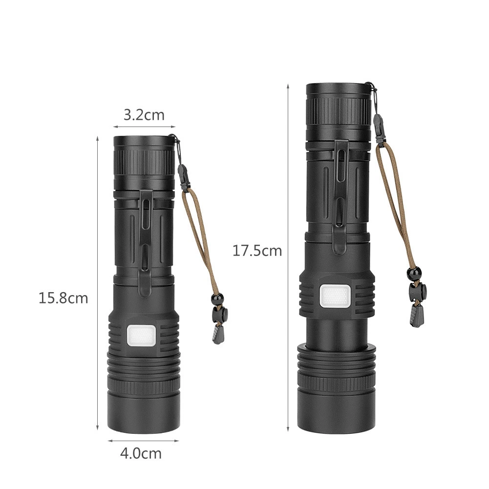 P50 Telescopic Focusing Work Light Outdoor Riding Lighting Mini Aluminum Flashlight