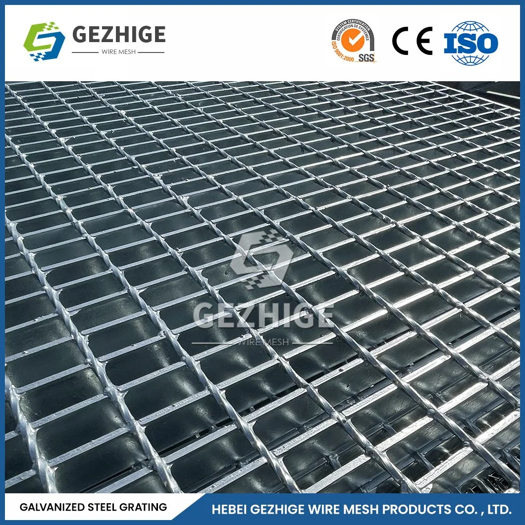 Gezhige Lighting Factory Steel Grating Manufacturing Custom Corrosive Stainless Steel Grating China 75X6 75X10 mm Bearing Bar Galvanised Steel Grid Flooring