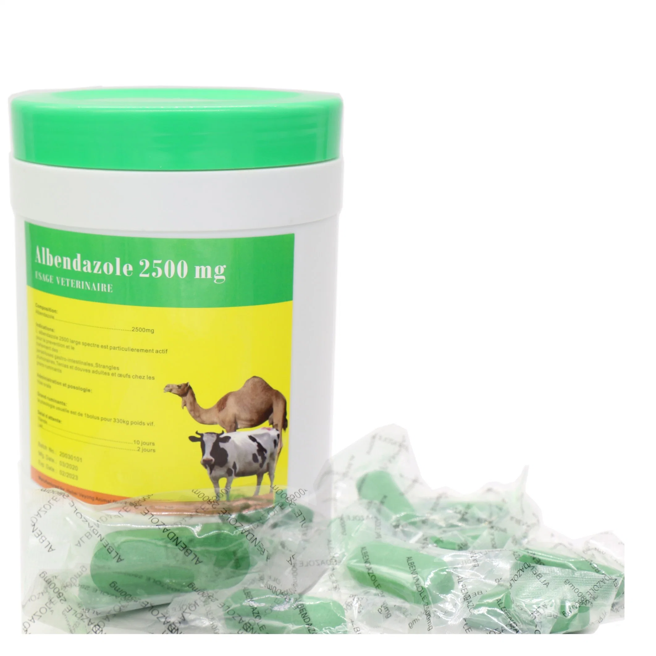 Tablet veterinaria bolo Albendazole 250mg, 300mg 600mg, 1.500 mg, 2500mg con GMP mejor precio