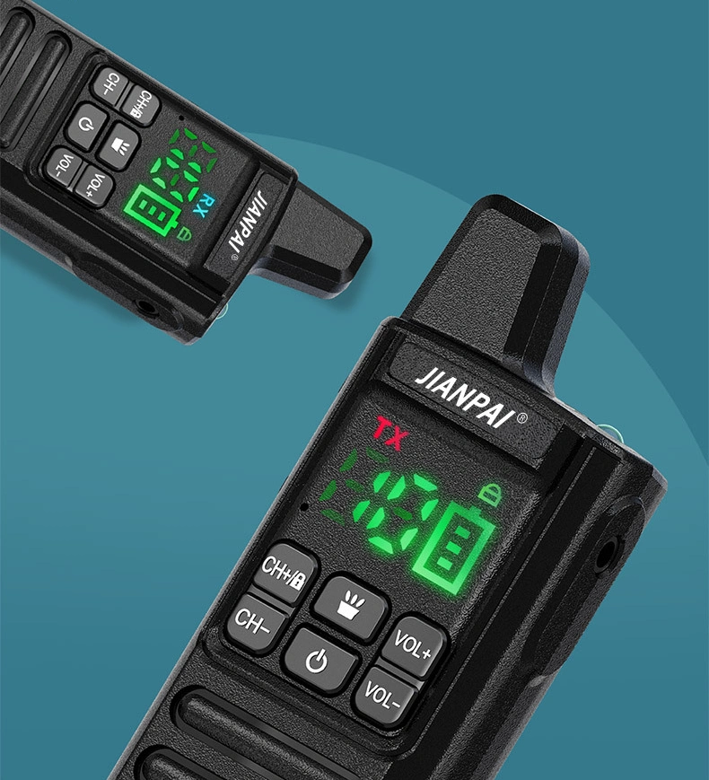 Venta caliente de Mini Walkie-Talkies portátiles en paquete doble de radio bidireccional con largo alcance de distancia UHF.