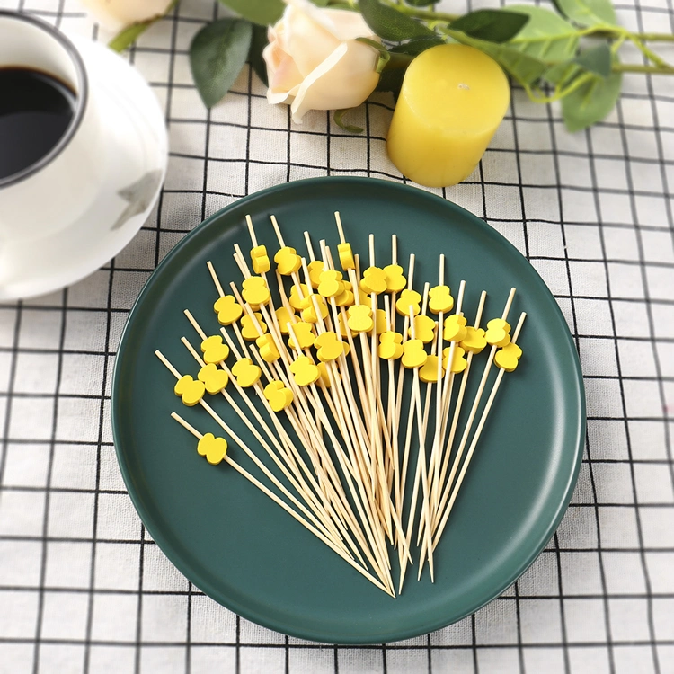 Bamboo Picks Disposable with Wooden Bead for Party