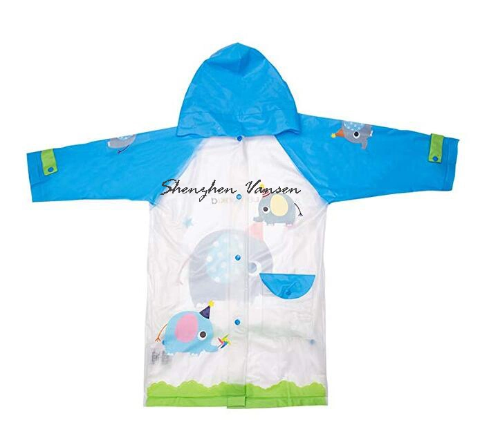 Children Hooded Jackets Rain Jacket with Inflatable Hood