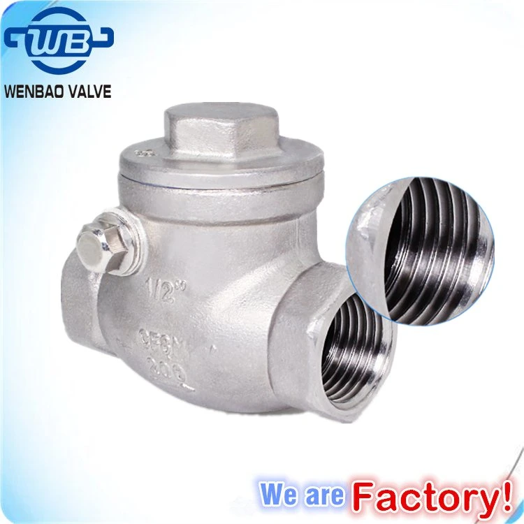 ANSI Low Pressure Female Threaded Stainless Steel Swing Check Valve