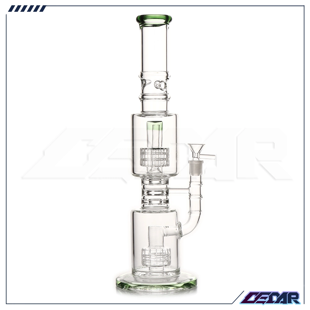 Wholesale Colorful 16.3 Inches Tall Straight Tube Perc Hookah Glass Smoking Water Pipe