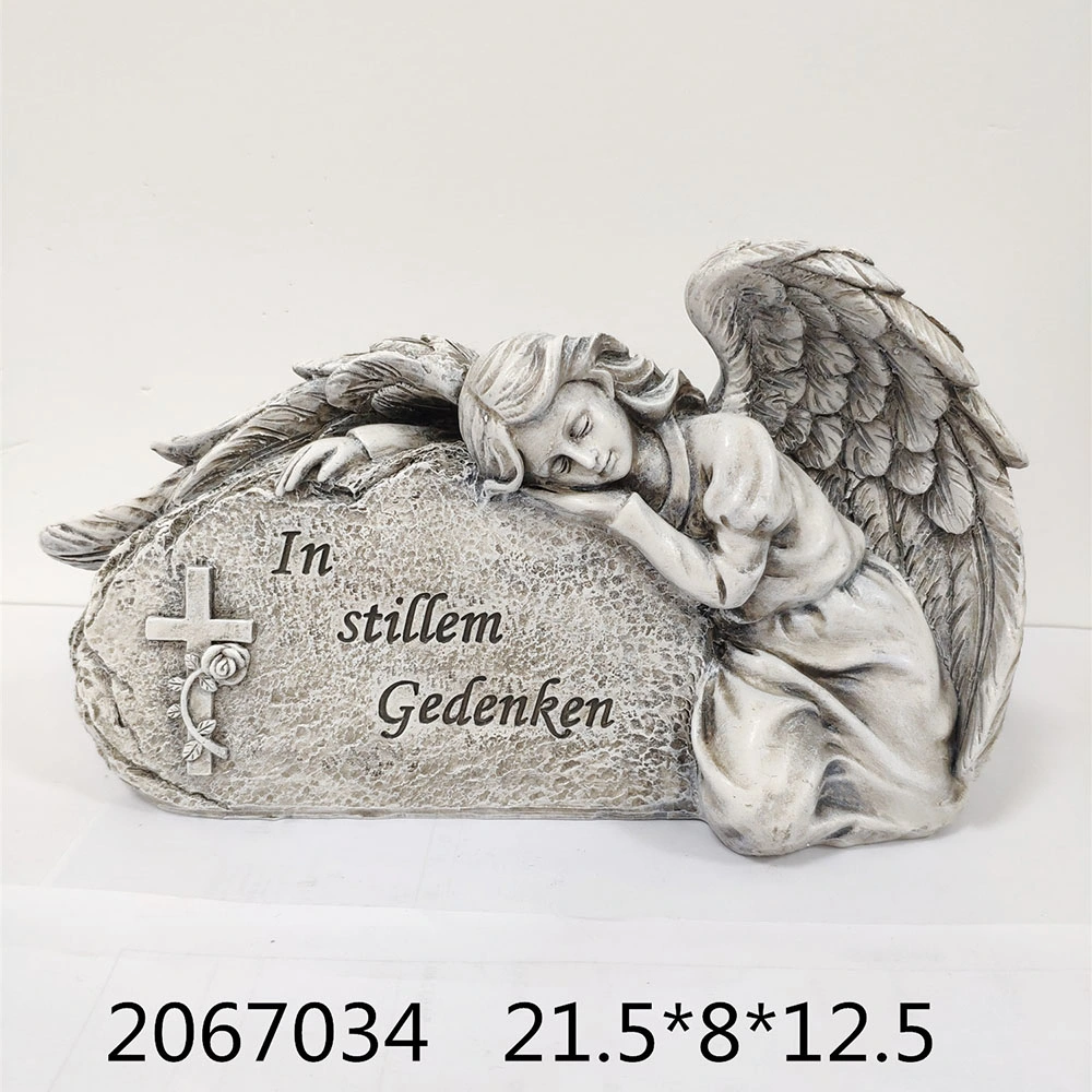 Cute Sleeping Angel Figurine for Cemetery Grave Ornament