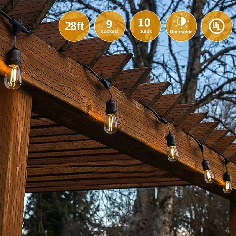 Popular Solar LED Garden Light IP65 Waterproof Light S14 Bulb Decorative String LED Strip Christmas Light