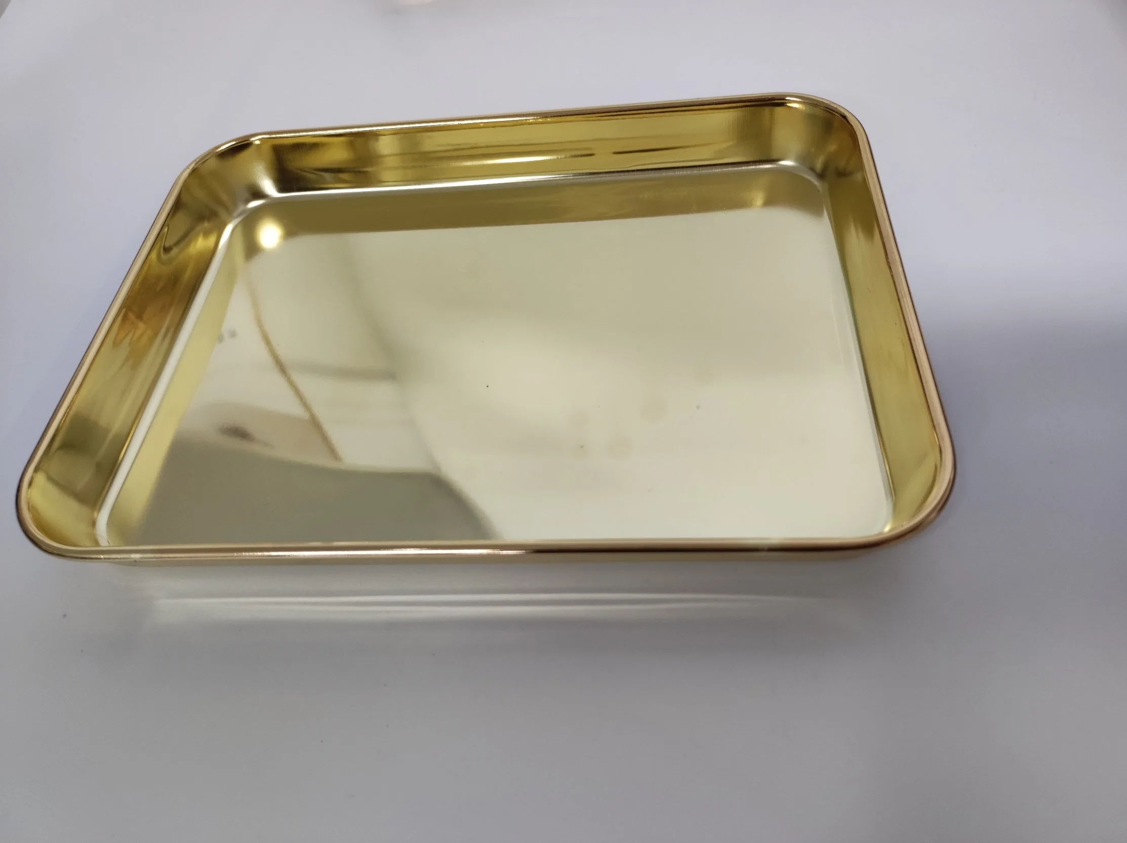 Custom Logo 1inch Mirror Polished Gold Dinner Serving Plate