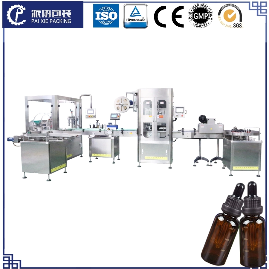 2000bph Small Pet Plastic Glass Bottle Automatic Dropper Bottle Essential Oil Liquid Servo Piston Pump Filling Machine Packing Machine Production Line