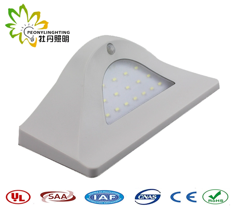 White, 16PCS SMD5730 LED, 4W, 550lm, Solar Wall Lamp with Motion Sensor + Dim Light + Light Control