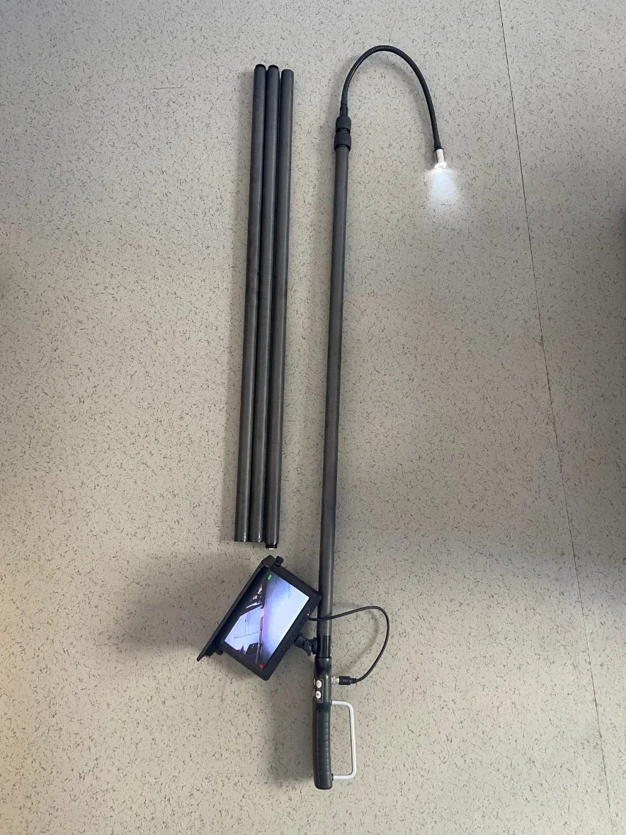 Ordinateur de poche Pole Camera inspection télescopique avec moniteur de 7 pouces, 3,6 M-6.6m pôle pour toit télescopique, en vertu de l'automobile