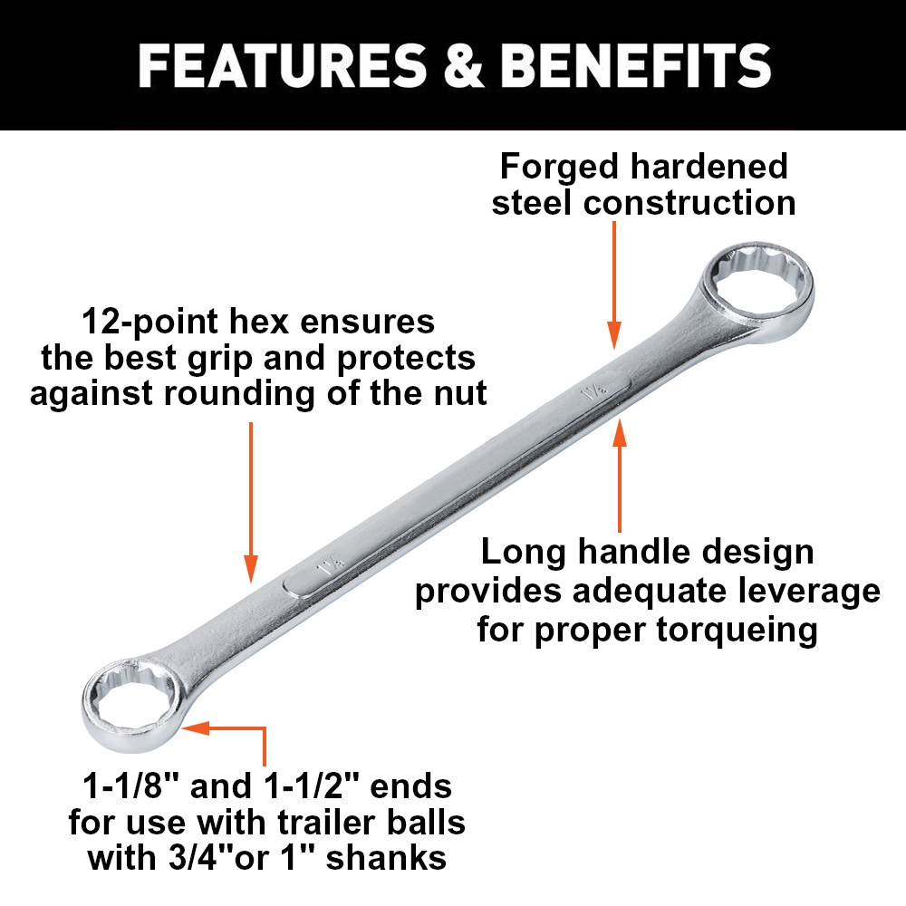 Heavy Duty Forging Hitch Ball Wrench, Hardware, Handtool, Tool, Ring Spanner