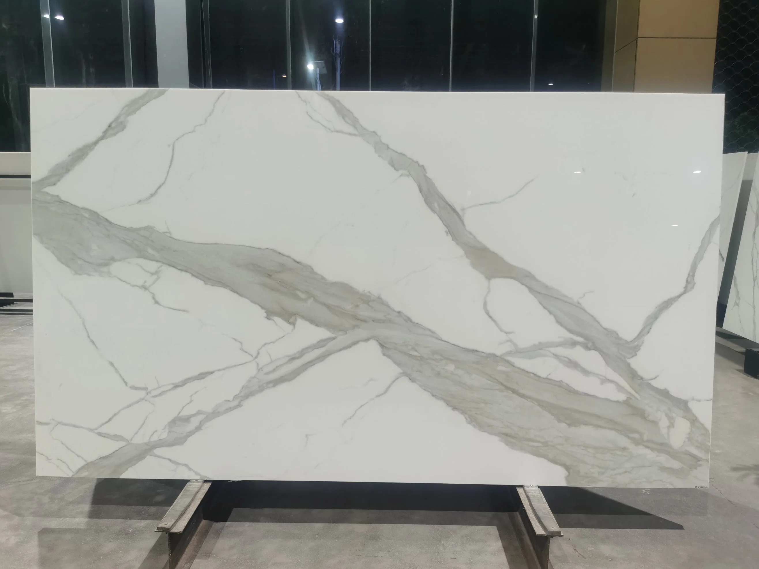 Diverse Styles Calacatta White Nano Glass Stone Slab for Countertops