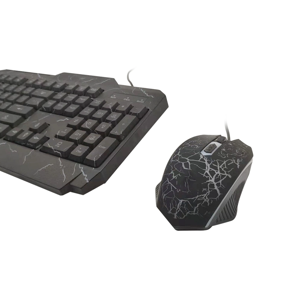 Factory Customize Logo Keyboard Colored Crack Support Wired Gaming Keyboard and Mouse