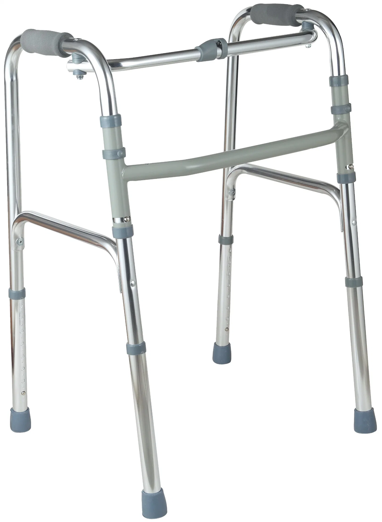 Lightweight Standing Frame Aluminum Folding Walking Aid Walker with Wheel for Disabled