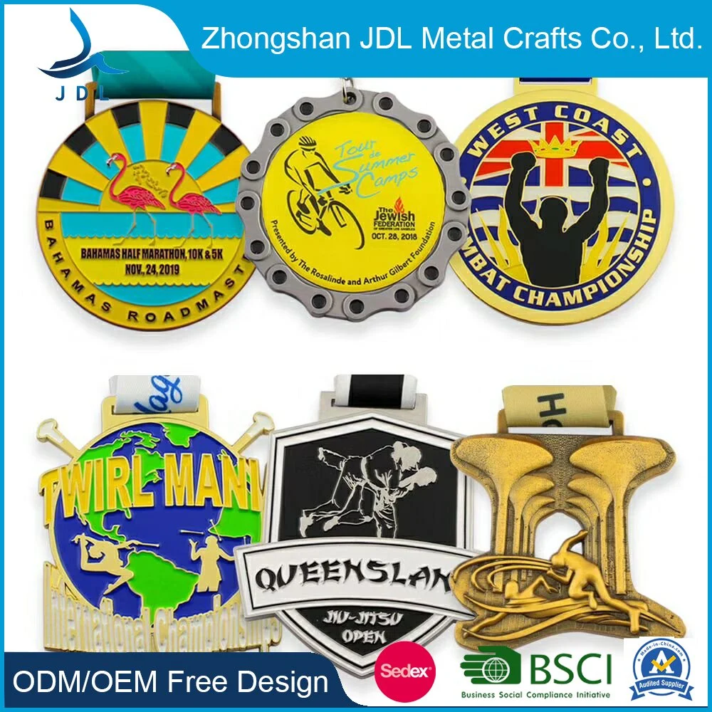 China Wholesale Manufacturing Medaille Zinc Alloy Cast Medaglie Sublimation Trophy Cup, Customized Gold Religious Running Race Custom Metal Medallion W/ Ribbon