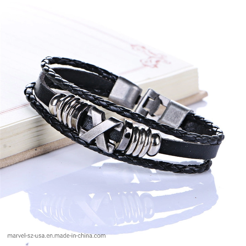 X Men&prime; S Leather Fashion Accessories Braided Bracelet Fashion Jewelry