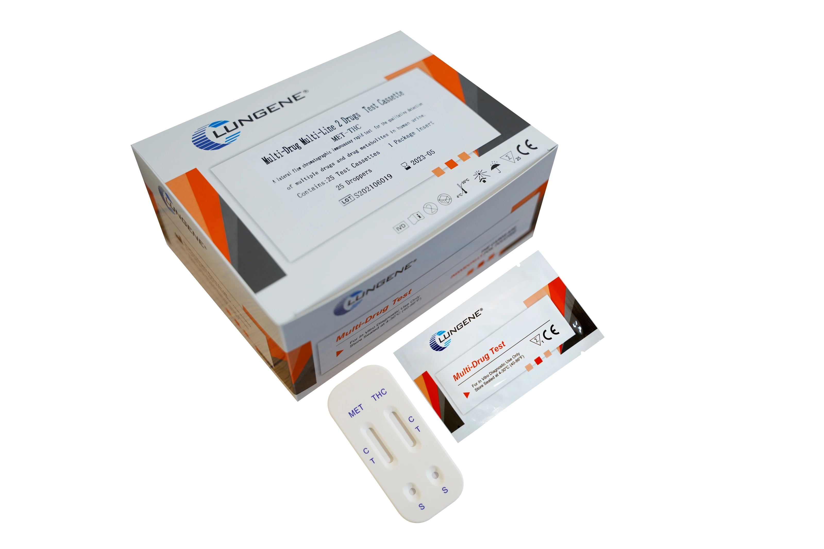 Factory Direct Sale CE Approved Multi-Drug 2 Drugs Test DIP Card (MET-THC) Doa Urine Test Kit