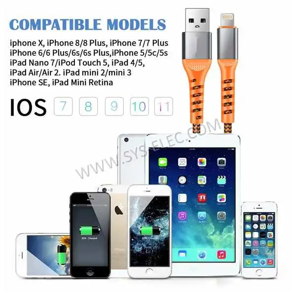 Mfi Certified Lightning Kabel USB Type C Data C94 8pin Fast Charge Cable for iPhone