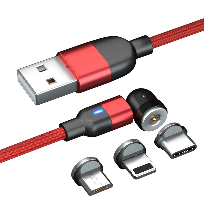 Huanyu 1m 2m 3m Nuevo Multi magnético de 540 grados de rotación Cable de carga rápida USB del puerto