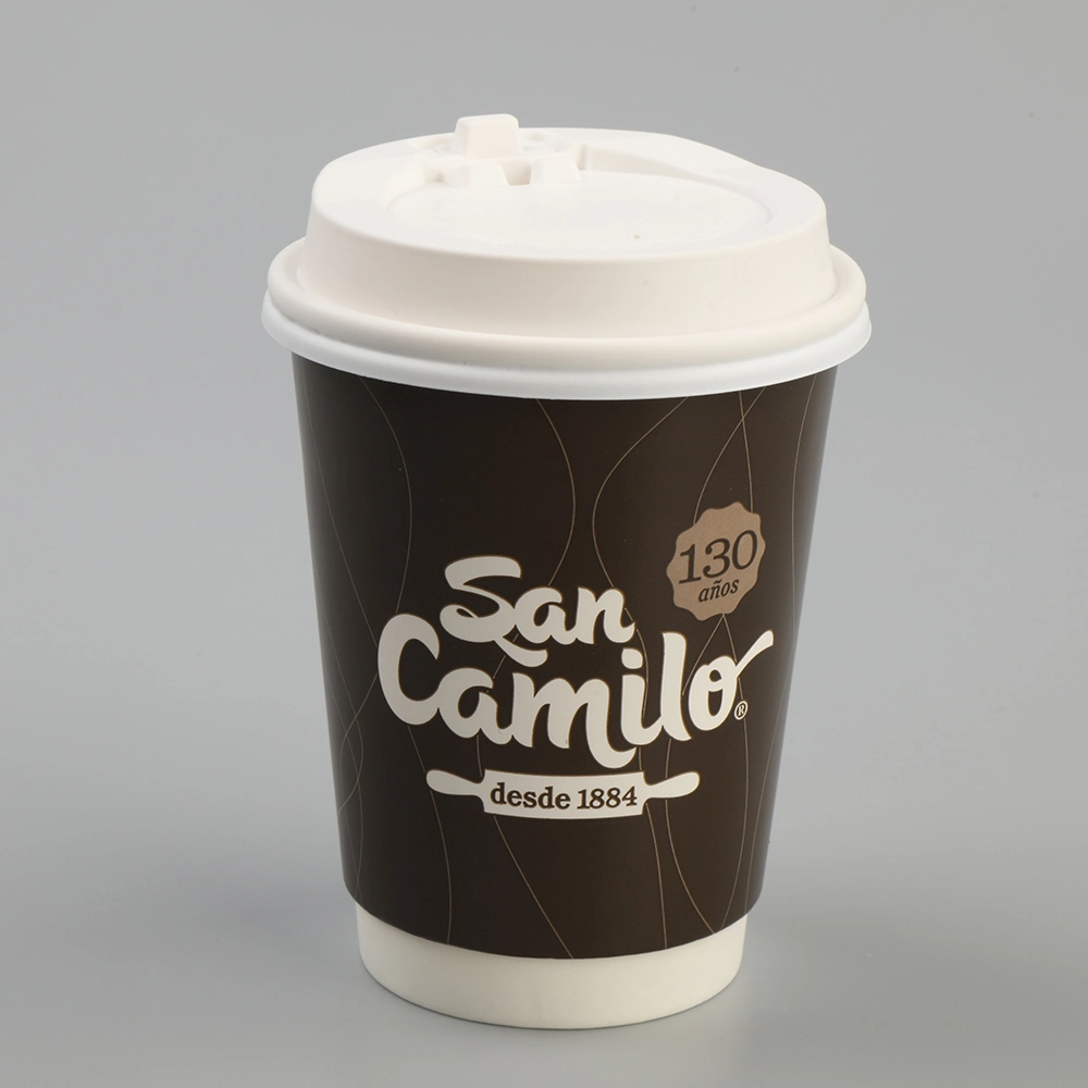 El uso de bebidas y estilo de doble pared desechables impresos personalizados de doble pared de la Copa de papel café