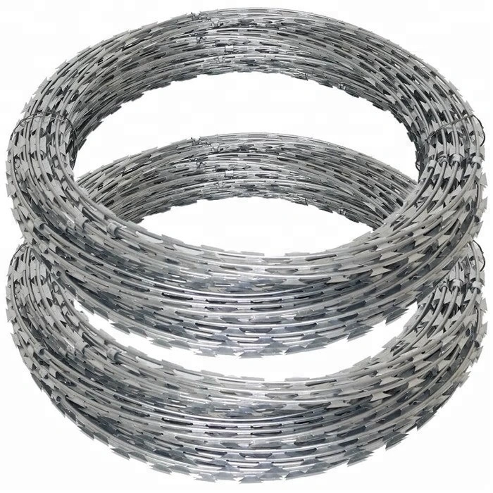 Whole Sale Price Industry Grade High quality/High cost performance  Galvanized Razor Barbed Wire for Fence Protection Security Purpose