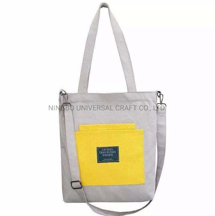 Custom Digital Printed Logo Zipper Plain Shopping Canvas Cotton Tote Bag