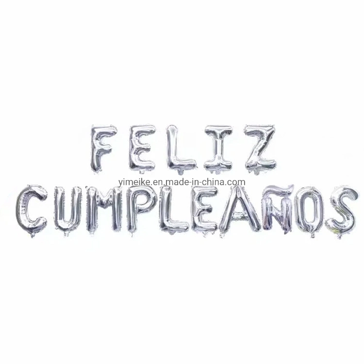 Spanish Happy Birthday Aluminum Foil Balloon Set Feliz Cumpleanos Letter Balloon