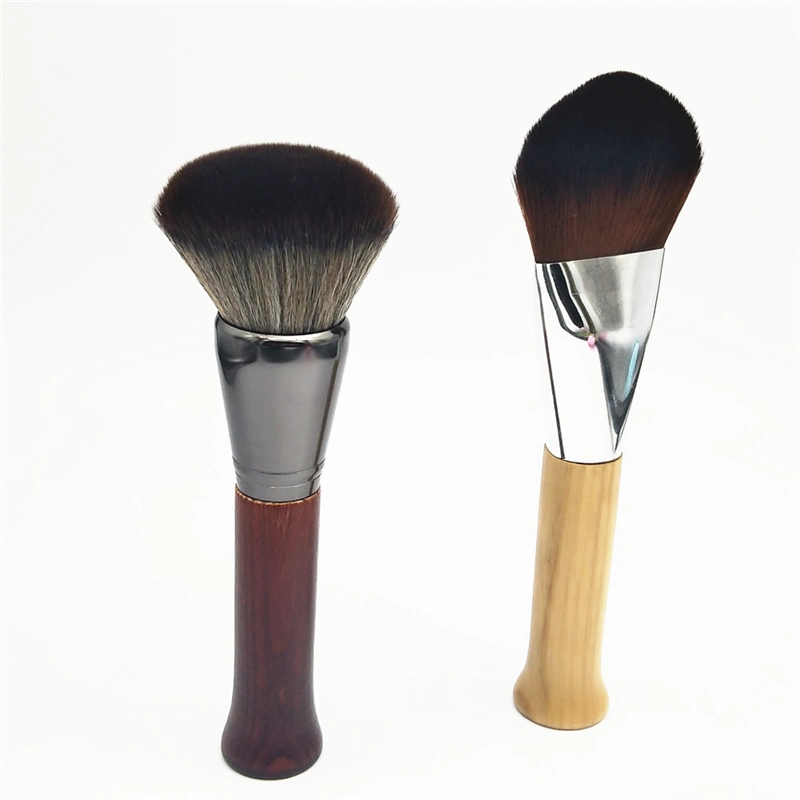 Professionnels de la poudre de marque OEM manche en bois brosse cosmétique