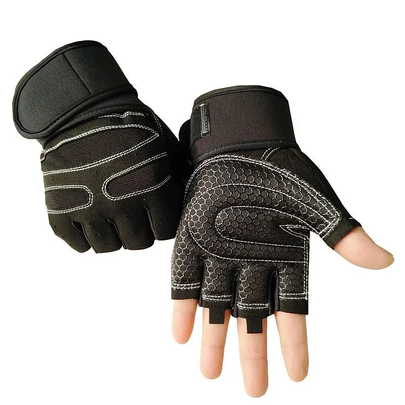 Großhandel Half Finger Gym Radfahren Workout Handschuhe Sport Gewichtheben Handschuhe