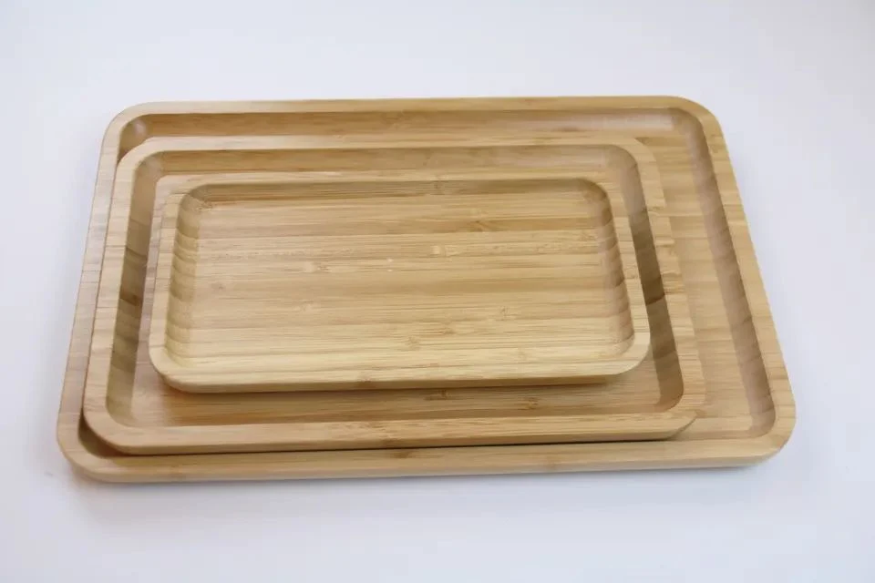 Professional Factory Made Premium Restaurant Rectangle Bamboo Bread Serving Tray