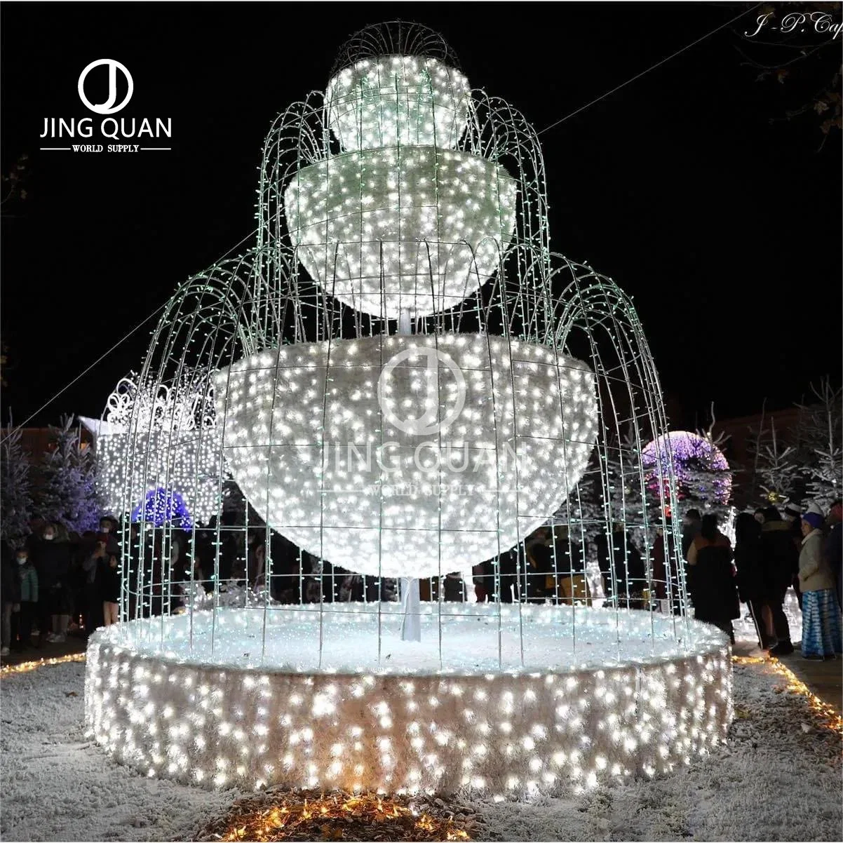 Customizable Colorful Fountain Motif Light Christmas Holiday Decoration Outdoor Landscaping Designs Amusement Park Decoration Lights