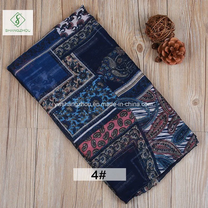 New Fashion Lady Moslem Scarf with Square Cashew Printed