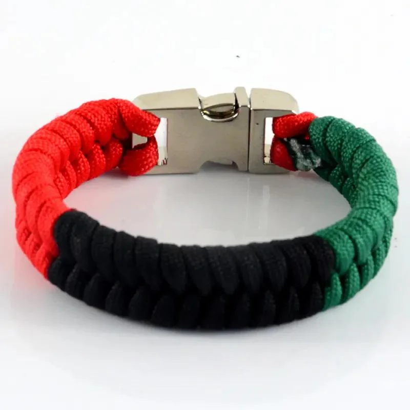 Handmade Men Metal Buckle Paracord Bracelet Nylon Rope Paracord Survival Bracelet Bangle